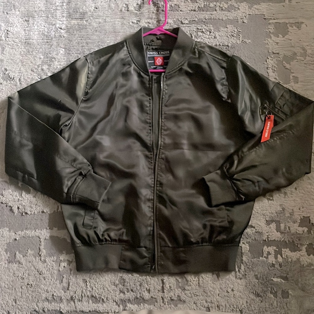 Swiss Cross Olive Green Bomber Jacket